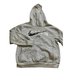 Nike Pullover Hoodie Youth Medium 5-6 Years Gray Sweatshirt Kangaroo Pocket Logo